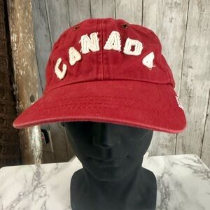 VTG Y2K 2003 Roots Canada Logo Red Adjustable Cap Hat